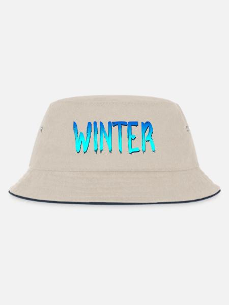 SCHRIFTZUG WINTER - Kinder Bucket Hat - Natur/Navy