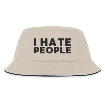 Ich hasse Menschen - Kinder Bucket Hat - Natur/Navy - Vorne