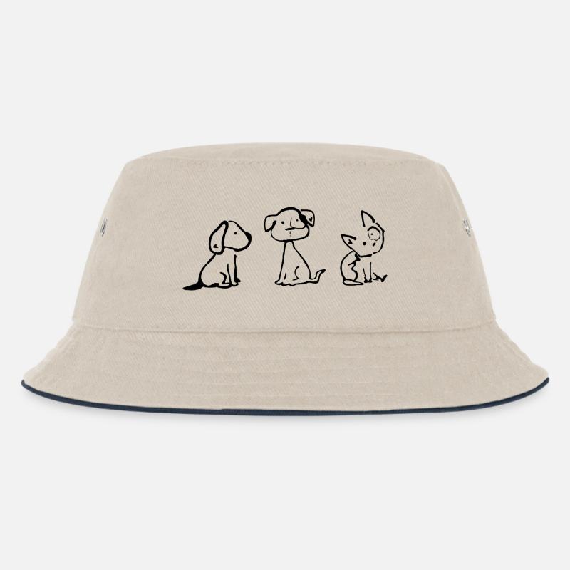 Hunden - Kinder Bucket Hat - Natur/Navy