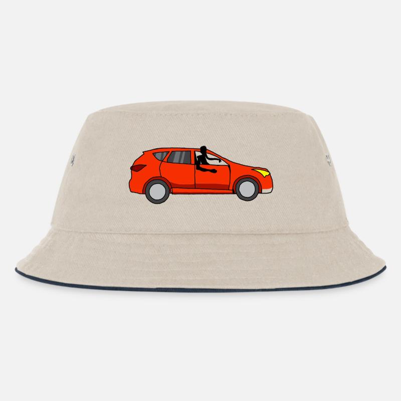 Mit dem Auto Simone - Kinder Bucket Hat - Natur/Navy