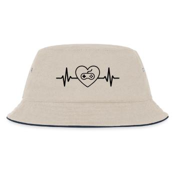 Retro Gamer Liebe zum Zocken Retrogaming Gaming - Kinder Bucket Hat - Natur/Navy - Vorne
