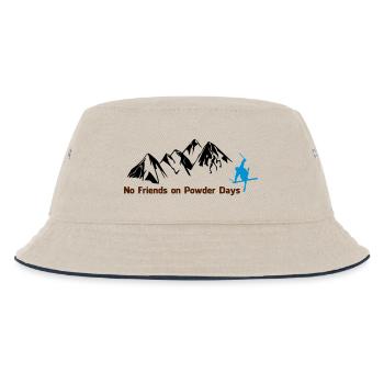 No. friends on Powder days - Kids’ Bucket Hat - ecru/navy - Front