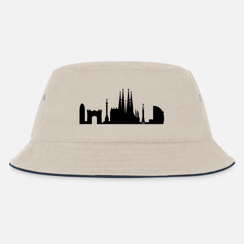 Skyline Barcelona Espagne - Bob Enfant - blanc cassé/bleu marine