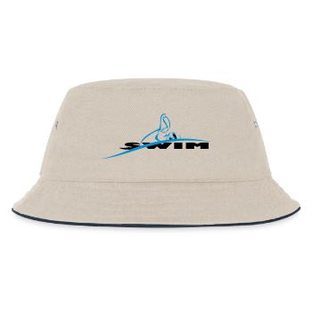 Logo natation nageur stylisé - Bob Enfant - blanc cassé/bleu marine - Devant