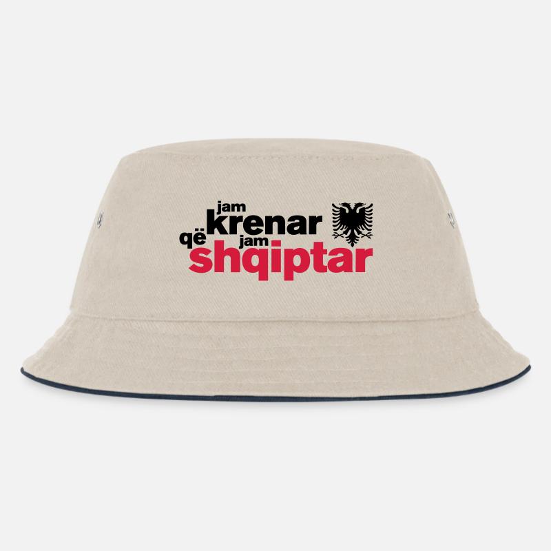Krenar që jam Shqiptar - Kinder Bucket Hat - Natur/Navy