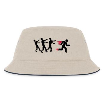 Run From Zombies - Kids’ Bucket Hat - ecru/navy - Front