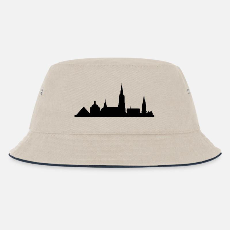 Skyline Ulm klein - Kinder Bucket Hat - Natur/Navy