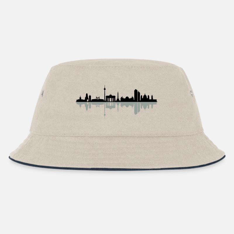 Skyline Berlin - Kinder Bucket Hat - Natur/Navy