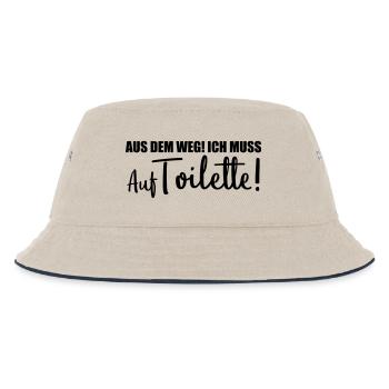 aus dem weg auf toilette design - Kinder Bucket Hat - Natur/Navy - Vorne