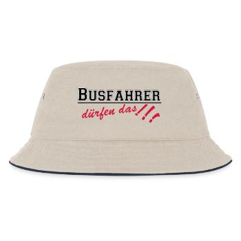 Busfahrer Bus Omnibus Kraftfahrer dürfen...(25) - Kinder Bucket Hat - Natur/Navy - Vorne