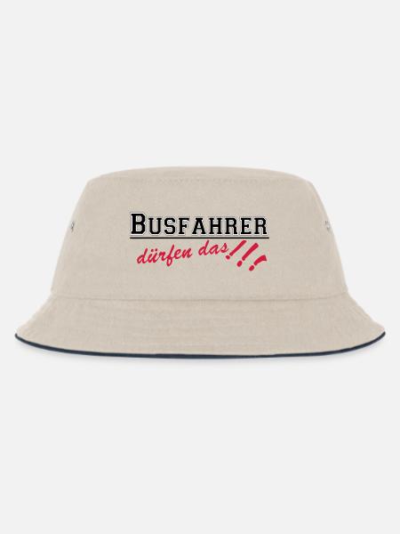 Busfahrer Bus Omnibus Kraftfahrer dürfen...(25) - Kinder Bucket Hat - Natur/Navy