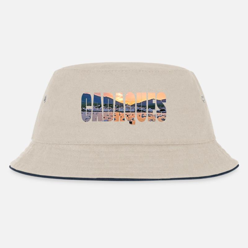 Cadaques Costa Brava - Kinder Bucket Hat - Natur/Navy