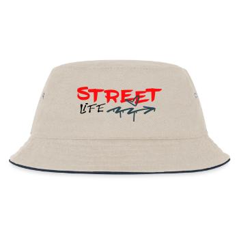Street Life Graffiti  - Kinder Bucket Hat - Natur/Navy - Vorne