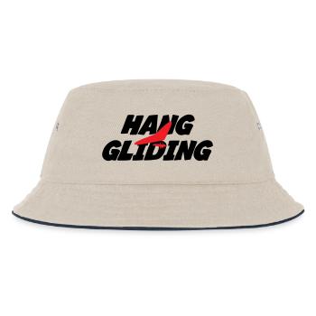 Intense Red Hang Gliding Graphic - Kids’ Bucket Hat - ecru/navy - Front