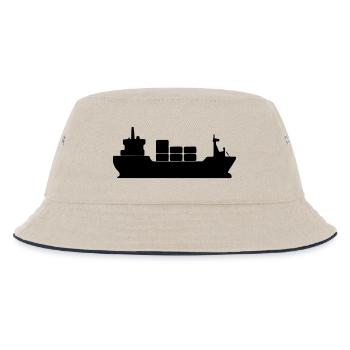 Schifffrachter Silhouette - Kinder Bucket Hat - Natur/Navy - Vorne