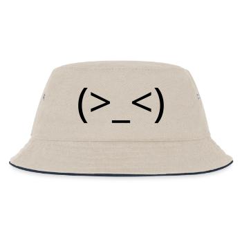 Frustrated emoticon (>_<) argh Kaomoji - Kids’ Bucket Hat - ecru/navy - Front