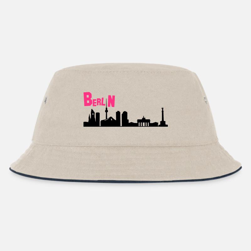 berlin_v4 - Kinder Bucket Hat - Natur/Navy