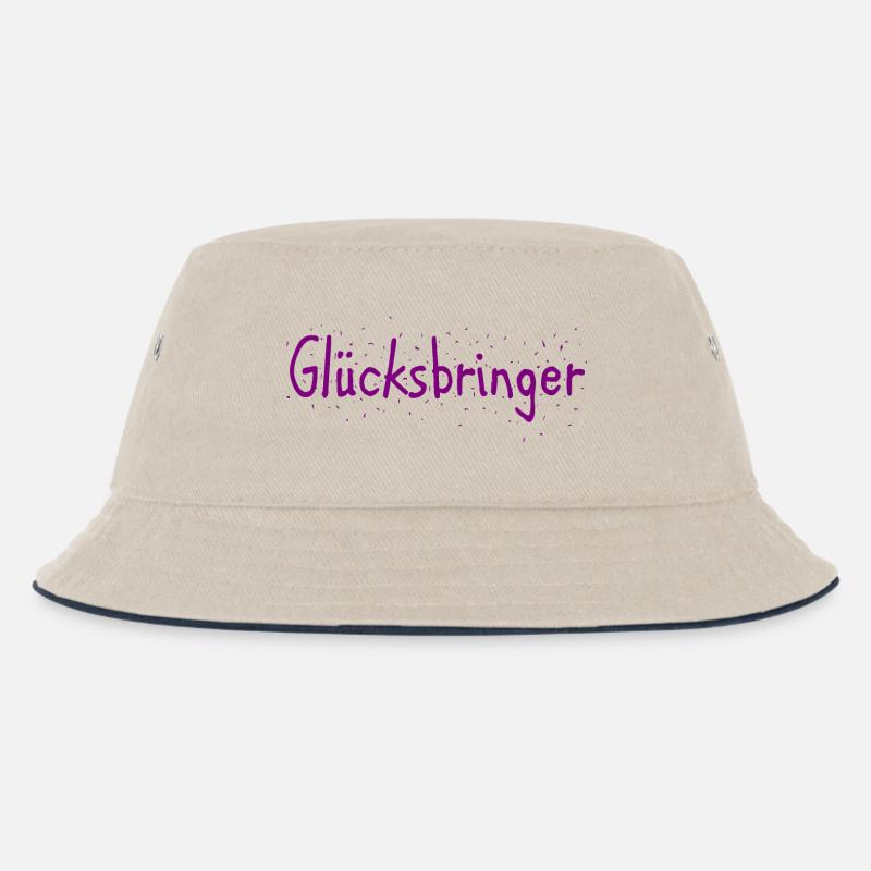 Glücksbringer - Kinder Bucket Hat - Natur/Navy