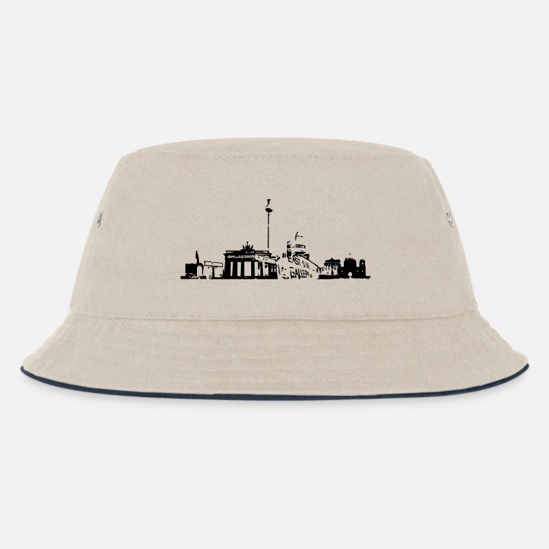 Berlin Skyline - Kinder Bucket Hat - Natur/Navy