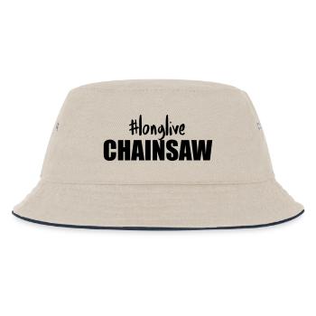 longlive CHAINSAW - Kinder Bucket Hat - Natur/Navy - Vorne