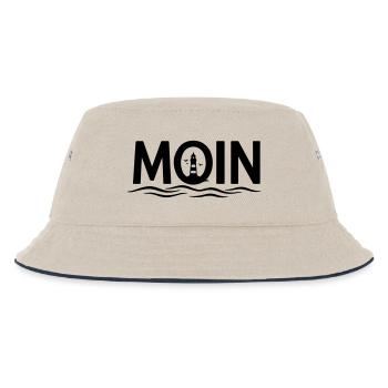 MOIN Leuchtturm – Maritimer Küstenlook - Kinder Bucket Hat - Natur/Navy - Vorne