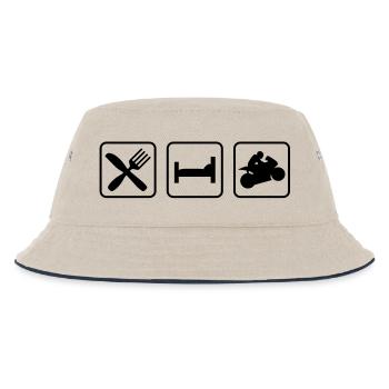 eatsleep_motorbike1 - Kids’ Bucket Hat - ecru/navy - Front