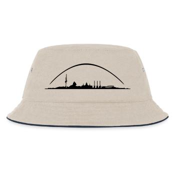 Hannover // Skyline // Silhouette // Skylineshirt - Kinder Bucket Hat - Natur/Navy - Vorne
