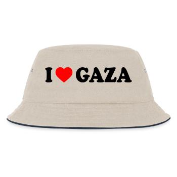 I love gaza - Kinder Bucket Hat - Natur/Navy - Vorne