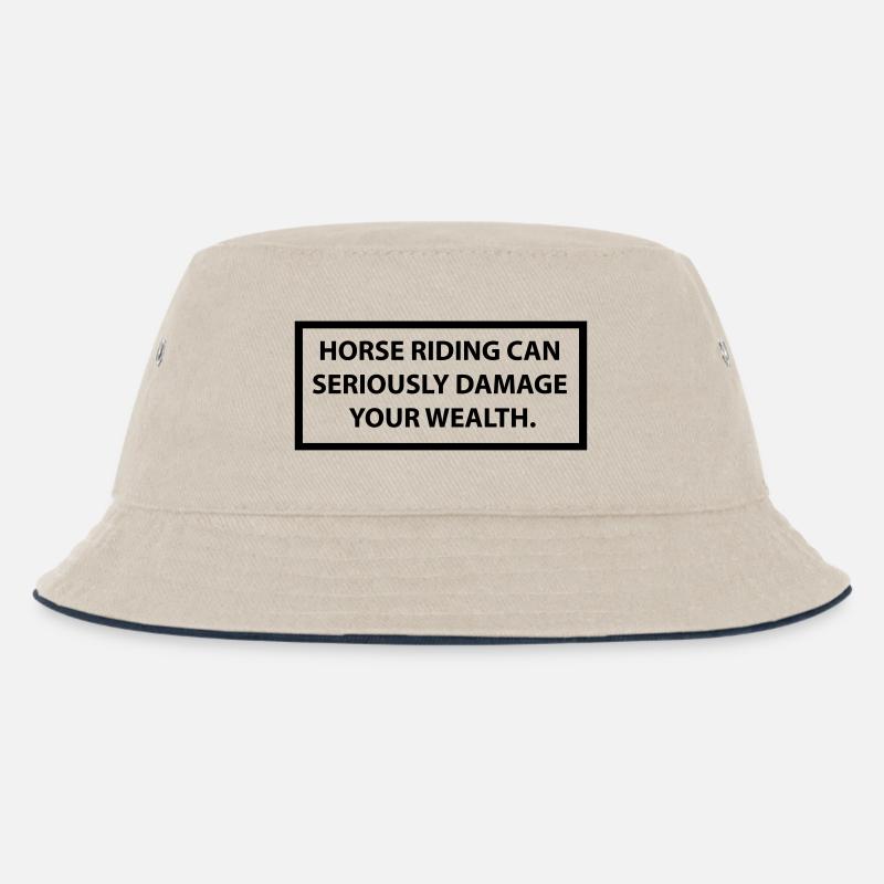 Pferd - Kinder Bucket Hat - Natur/Navy