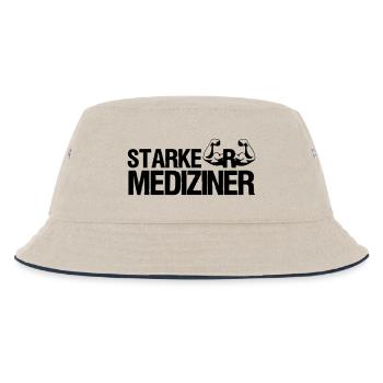 Starker Mediziner Medizin, Ärzte,Sprüche,Geschenk - Kinder Bucket Hat - Natur/Navy - Vorne
