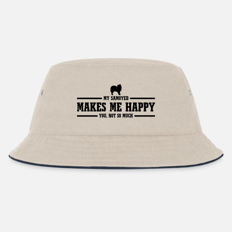 SAMOYED makes me happy - Kinder Bucket Hat - Natur/Navy