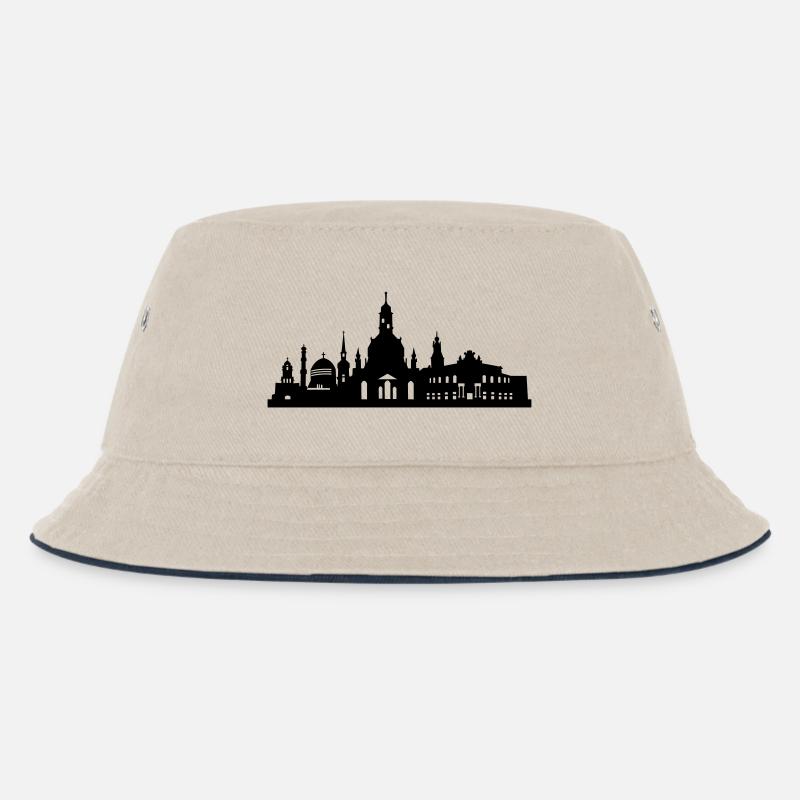 Skyline Dresden klein - Kinder Bucket Hat - Natur/Navy