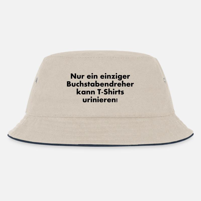 Transposed letters can urinate TShirts - Kids’ Bucket Hat - ecru/navy