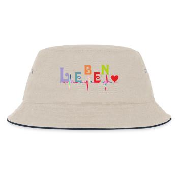 Heart Heart Curve LIFE - Kids’ Bucket Hat - ecru/navy - Front