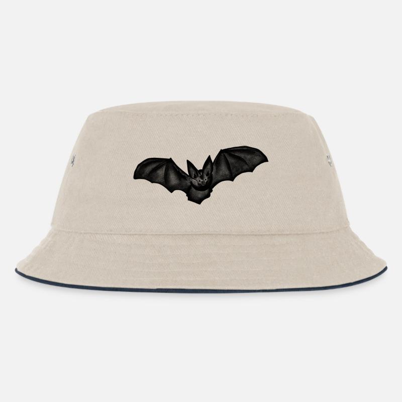 Fledermaus - Kinder Bucket Hat - Natur/Navy
