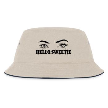 Hello Sweetie - Kinder Bucket Hat - Natur/Navy - Vorne