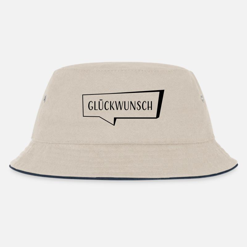 Sprechblase Glückwunsch - Kinder Bucket Hat - Natur/Navy