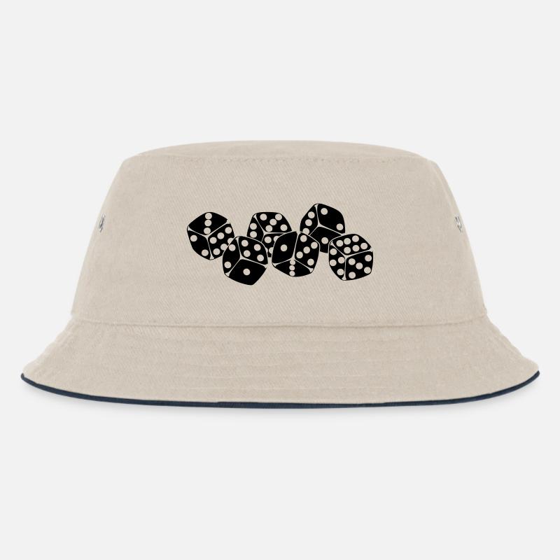 Sechs Würfel nebeneinander - Kinder Bucket Hat - Natur/Navy