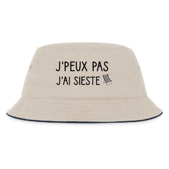 t-shirt humour j peux pas j ai sieste - Bob Enfant - blanc cassé/bleu marine - Devant