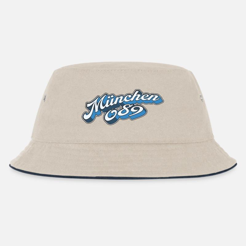München 089 Retro Minga  - Kinder Bucket Hat - Natur/Navy