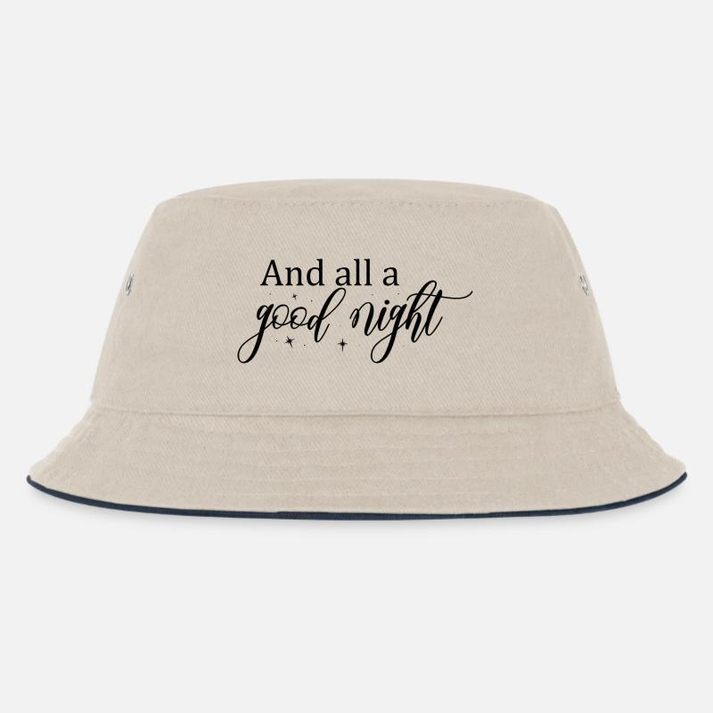 Gute Nacht Script mit Sternen - Kinder Bucket Hat - Natur/Navy