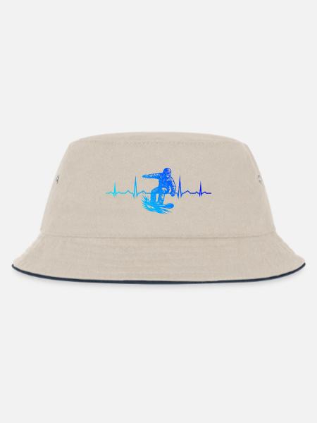 Ein Motiv nur für Snowboard - Kinder Bucket Hat - Natur/Navy