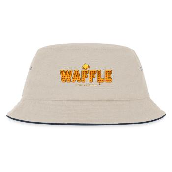 WAFFEL – Ich entscheide mich noch | Ein lustiges Waffel-Wortspiel - Kinder Bucket Hat - Natur/Navy - Vorne