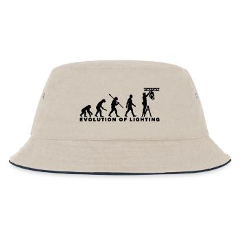 Evolution of Lighting – Veranstaltungstechnik - Kinder Bucket Hat - Natur/Navy - Vorne