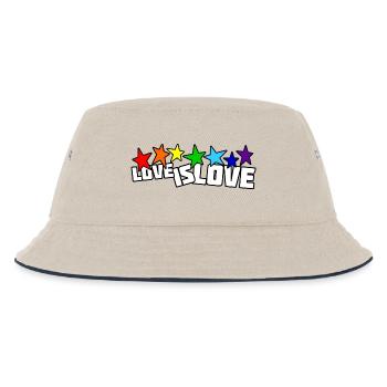 Love is Love - Kinder Bucket Hat - Natur/Navy - Vorne