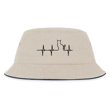 Mein Herz schlägt für Katzen - Kinder Bucket Hat - Natur/Navy - Vorne