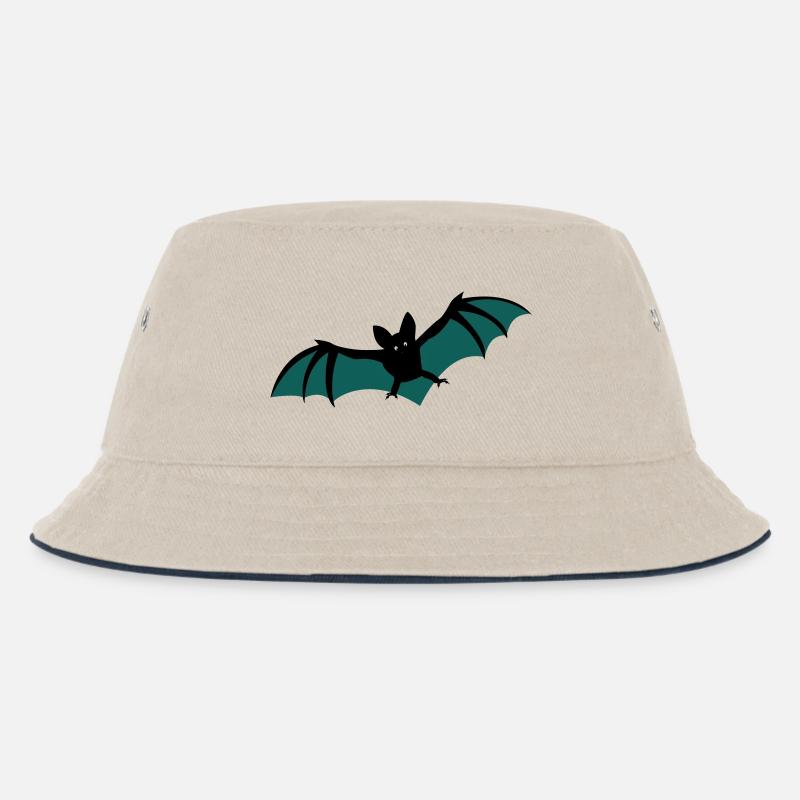 Fledermaus - Kinder Bucket Hat - Natur/Navy