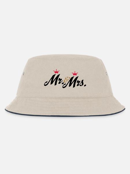 hochzeit - Kinder Bucket Hat - Natur/Navy