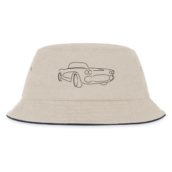 Oldtimer Cabrio Roadster Tribal - Kinder Bucket Hat - Natur/Navy - Vorne
