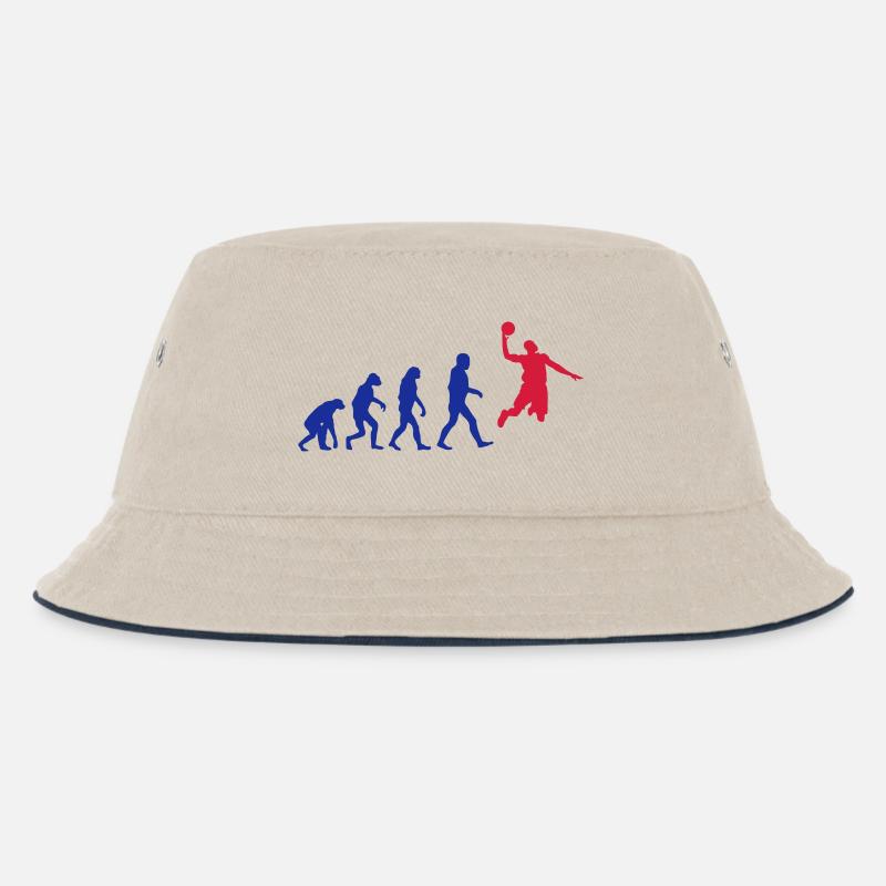 Basketball evolution logo - Kinder Bucket Hat - Natur/Navy